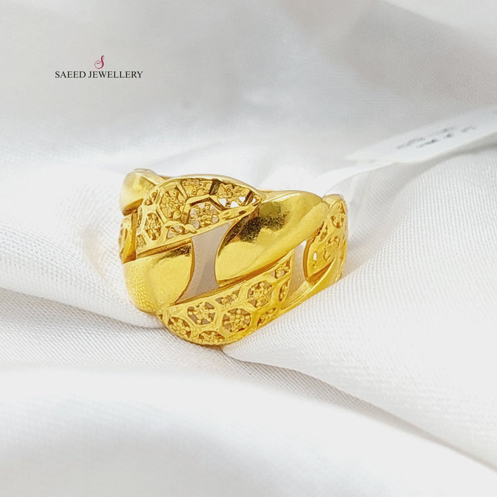 Cuban Links Ring  Made Of 21K Yellow Gold by Saeed Jewelry-29495