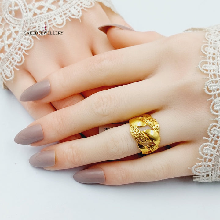 Cuban Links Ring  Made Of 21K Yellow Gold by Saeed Jewelry-29495