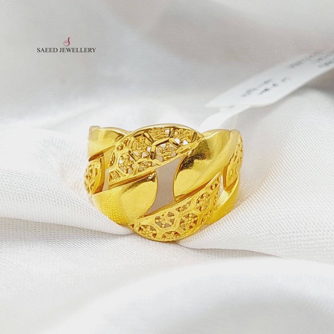 Cuban Links Ring  Made Of 21K Yellow Gold by Saeed Jewelry-29495