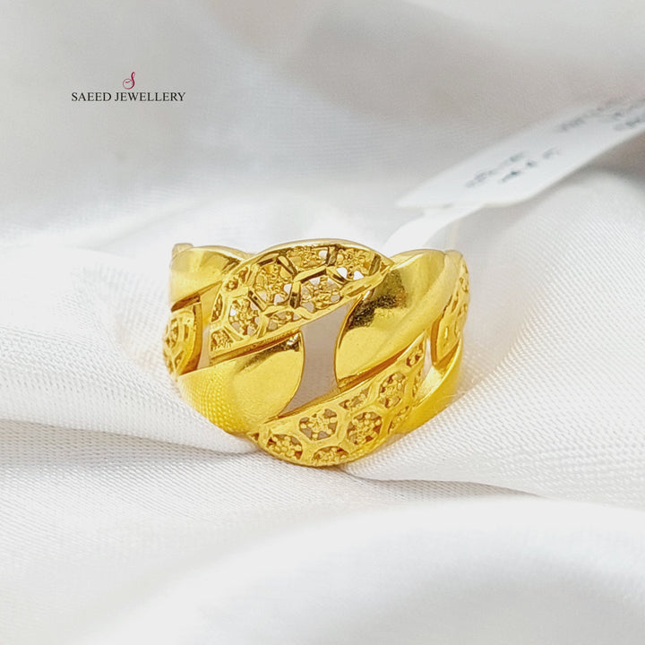 Cuban Links Ring  Made Of 21K Yellow Gold by Saeed Jewelry-29495