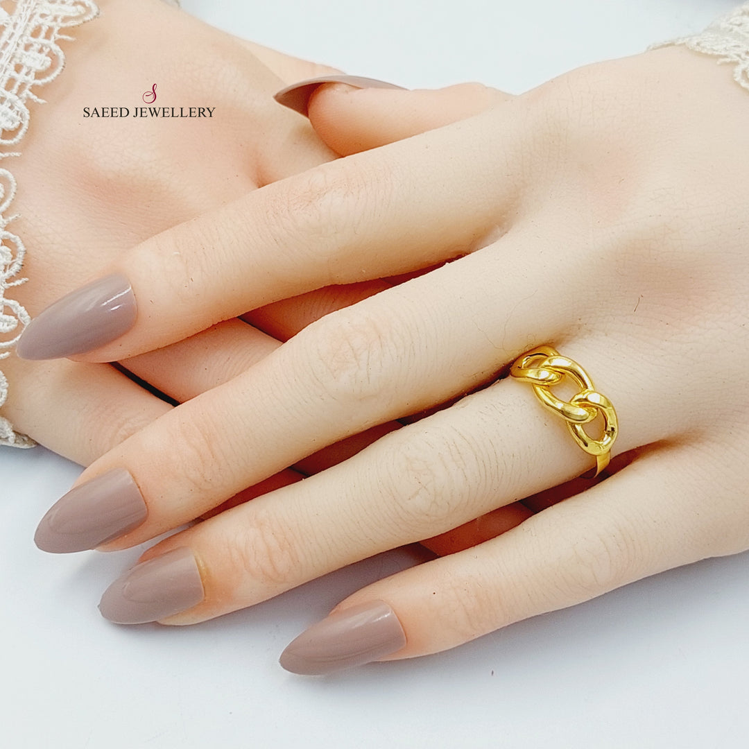 Cuban Links Ring  Made Of 21K Yellow Gold by Saeed Jewelry-30766