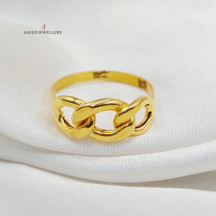 Cuban Links Ring  Made Of 21K Yellow Gold by Saeed Jewelry-30766