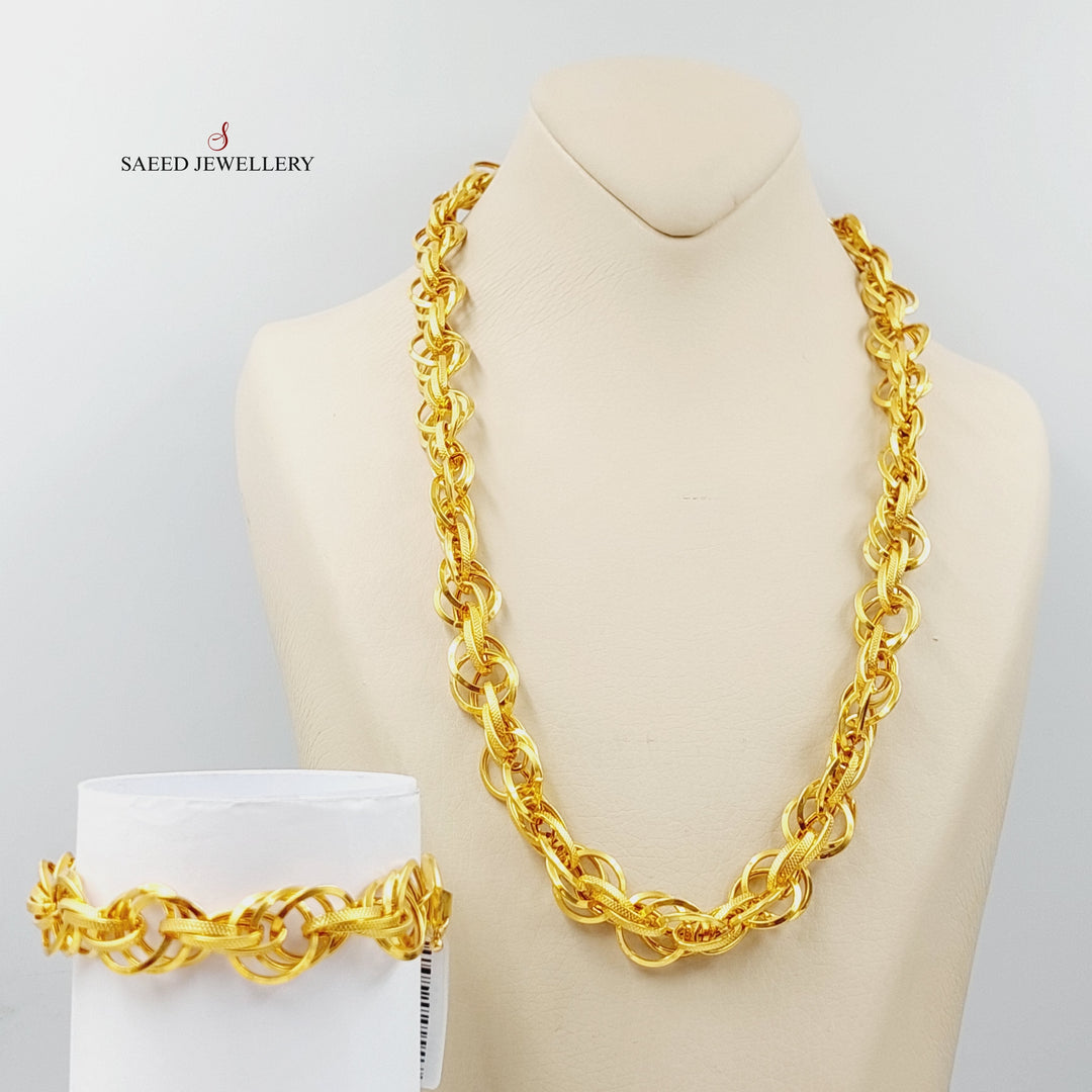 Cuban Links Set  Made Of 21K Yellow Gold by Saeed Jewelry-29015