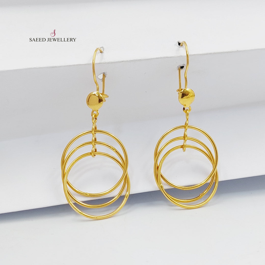 Dandash Heart Earrings  Made Of 21K Yellow Gold by Saeed Jewelry-30415