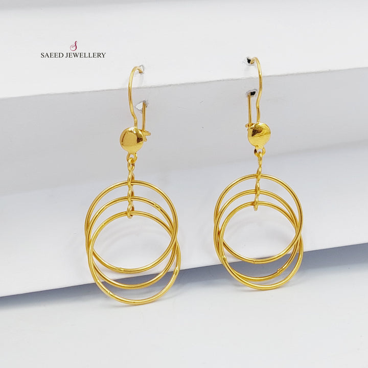 Dandash Heart Earrings  Made Of 21K Yellow Gold by Saeed Jewelry-30415
