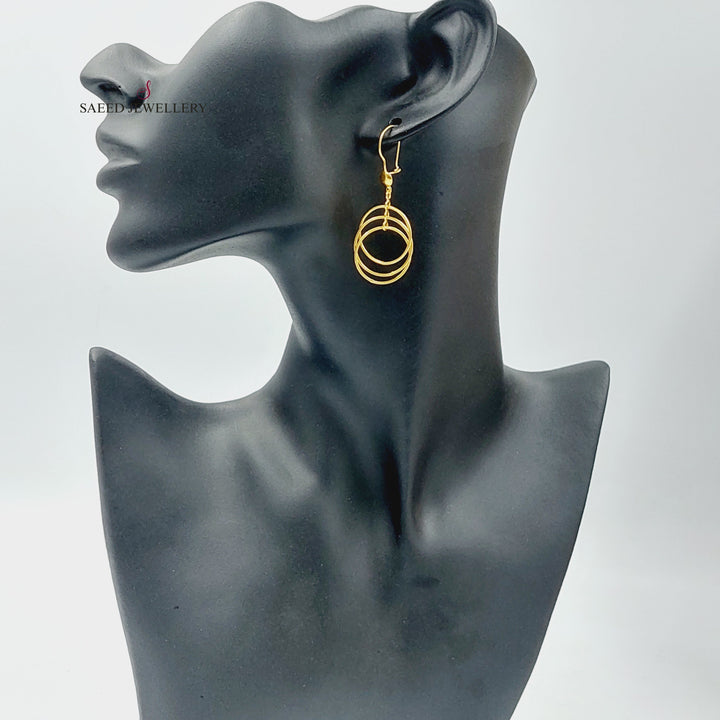 Dandash Heart Earrings  Made Of 21K Yellow Gold by Saeed Jewelry-30415