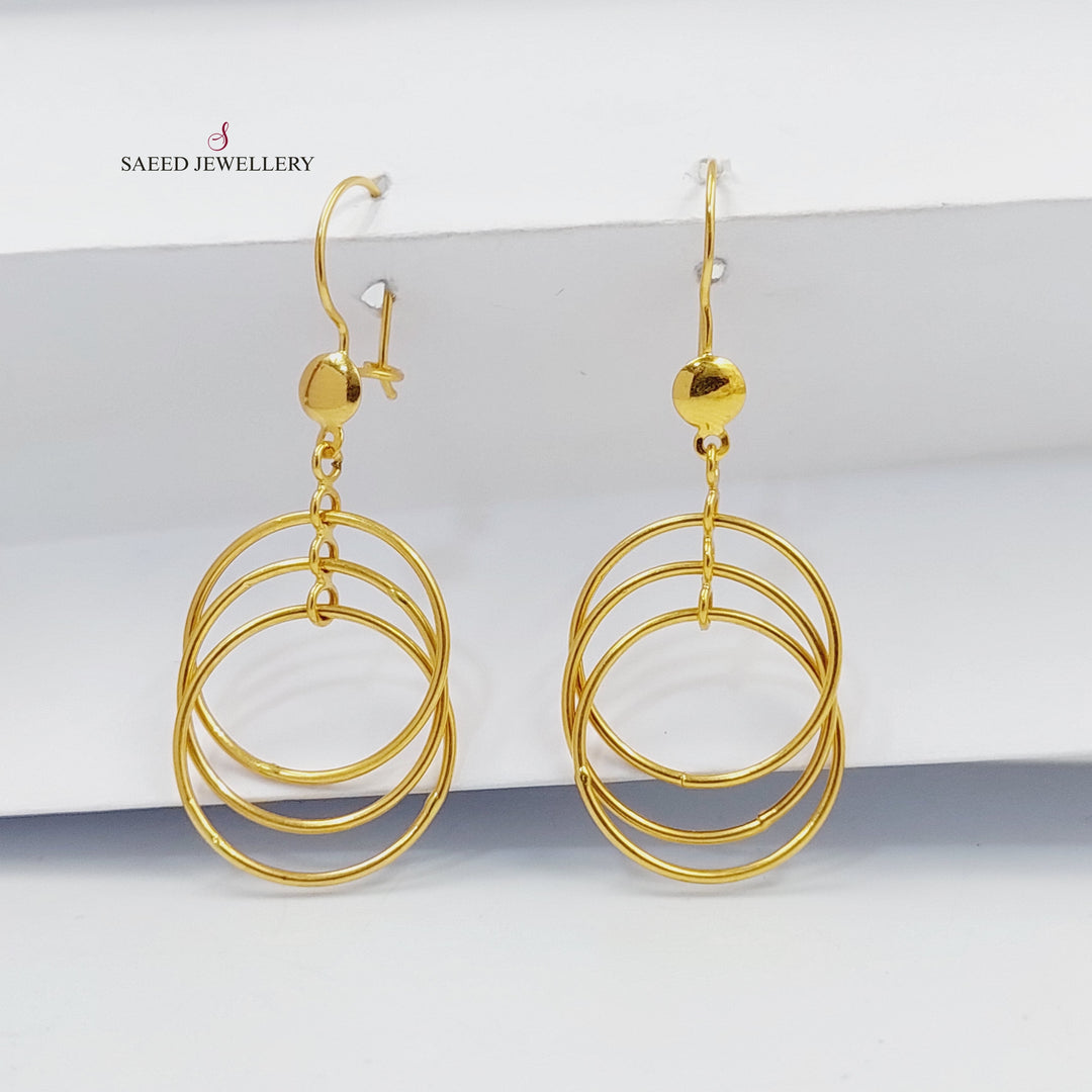 Dandash Heart Earrings  Made Of 21K Yellow Gold by Saeed Jewelry-30415