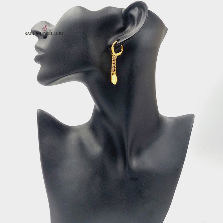 Dandash Hoop Earrings  Made Of 21K Yellow Gold by Saeed Jewelry-30389