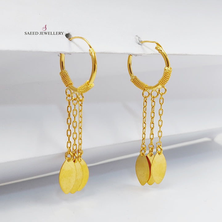 Dandash Hoop Earrings  Made Of 21K Yellow Gold by Saeed Jewelry-30389