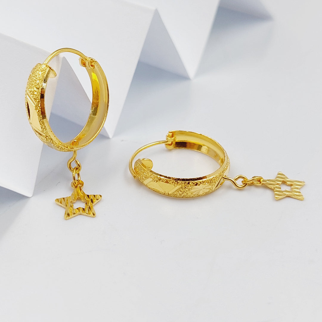 Dandash Hoop Earrings  Made of 21K Yellow Gold by Saeed Jewelry-31155