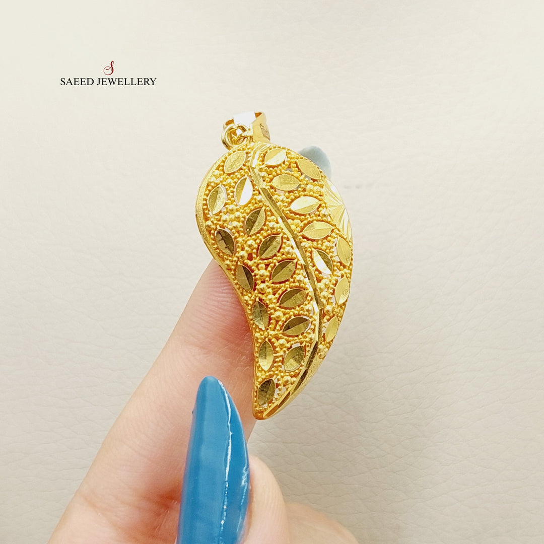 Deluxe Almond Pendant  Made Of 21K Yellow Gold by Saeed Jewelry-28984