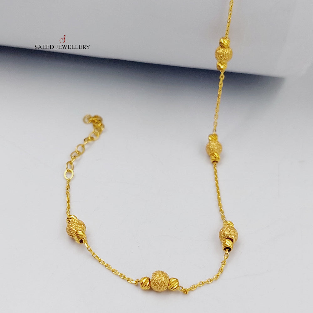 Deluxe Balls Anklet  Made Of 21K Yellow Gold by Saeed Jewelry-29010