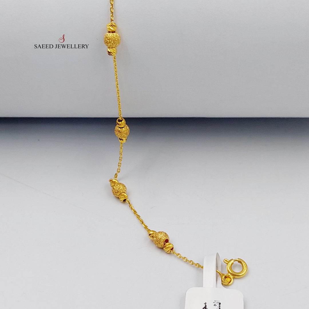 Deluxe Balls Anklet  Made Of 21K Yellow Gold by Saeed Jewelry-29010