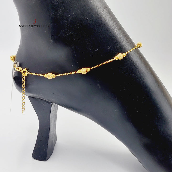 Deluxe Balls Anklet  Made Of 21K Yellow Gold by Saeed Jewelry-29010