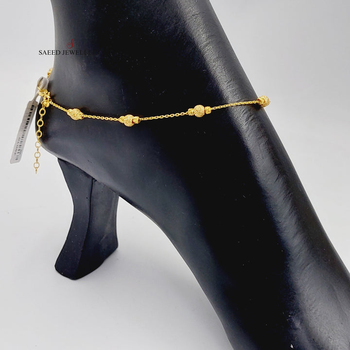 Deluxe Balls Anklet  Made Of 21K Yellow Gold by Saeed Jewelry-29010