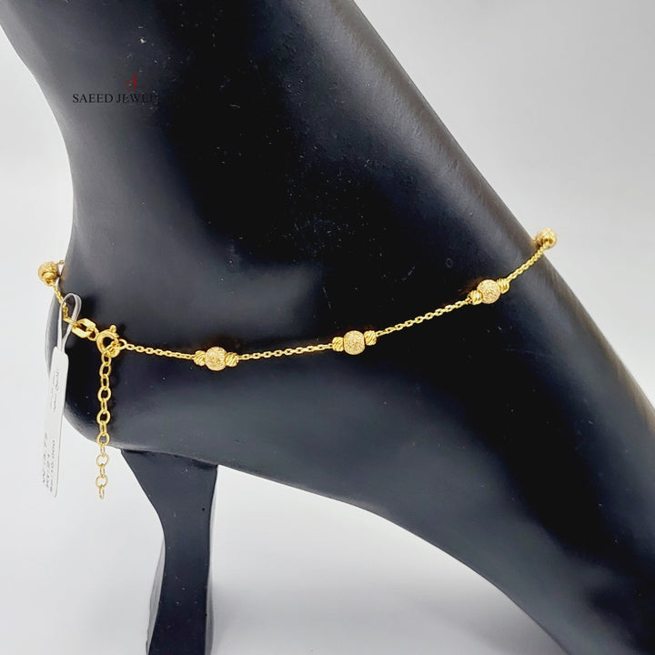 Deluxe Balls Anklet  Made Of 21K Yellow Gold by Saeed Jewelry-29010