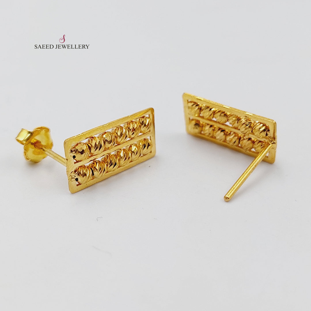 Deluxe Balls Earrings  Made Of 21K Yellow Gold by Saeed Jewelry-30015