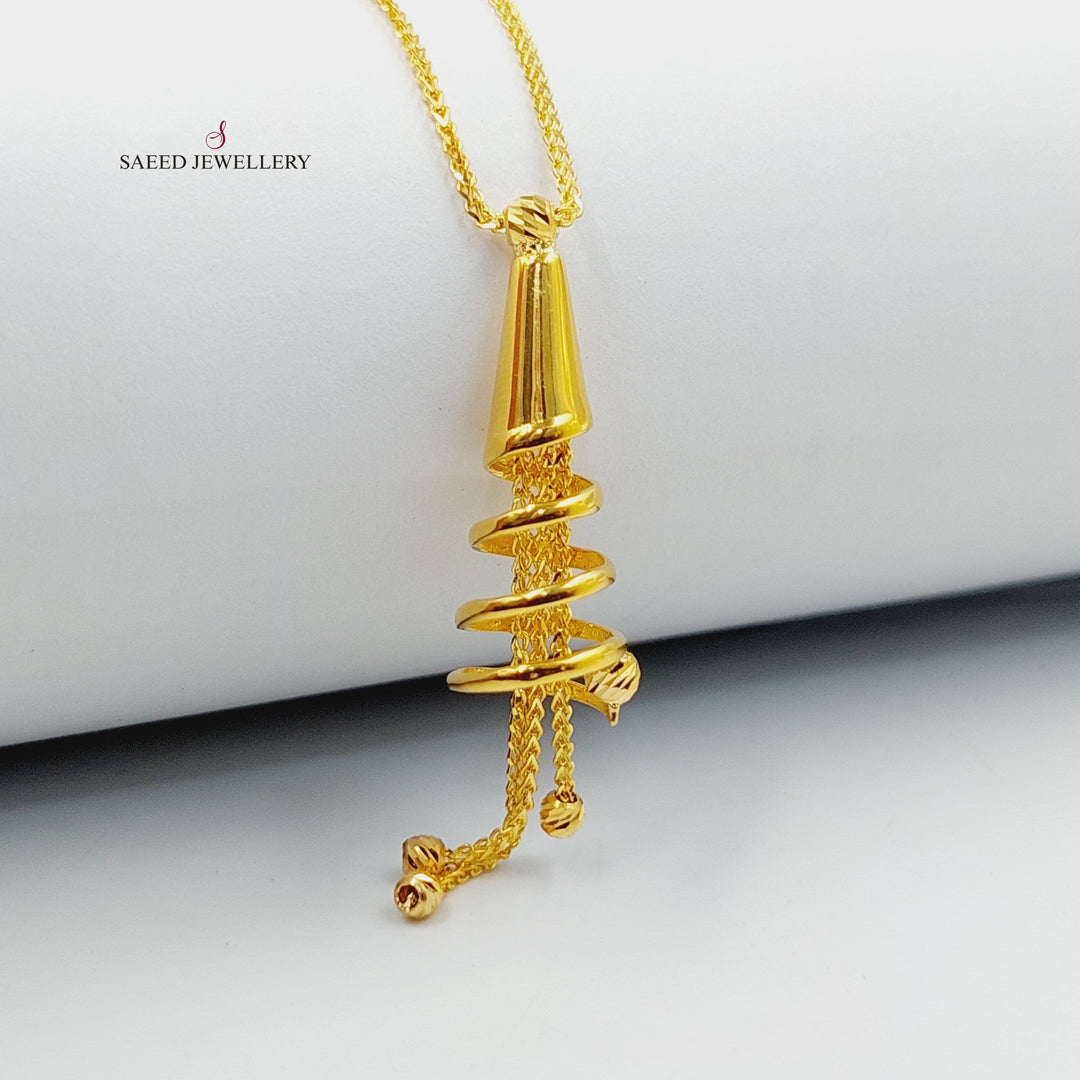 Deluxe Bell Necklace  Made Of 21K Yellow Gold by Saeed Jewelry-29771