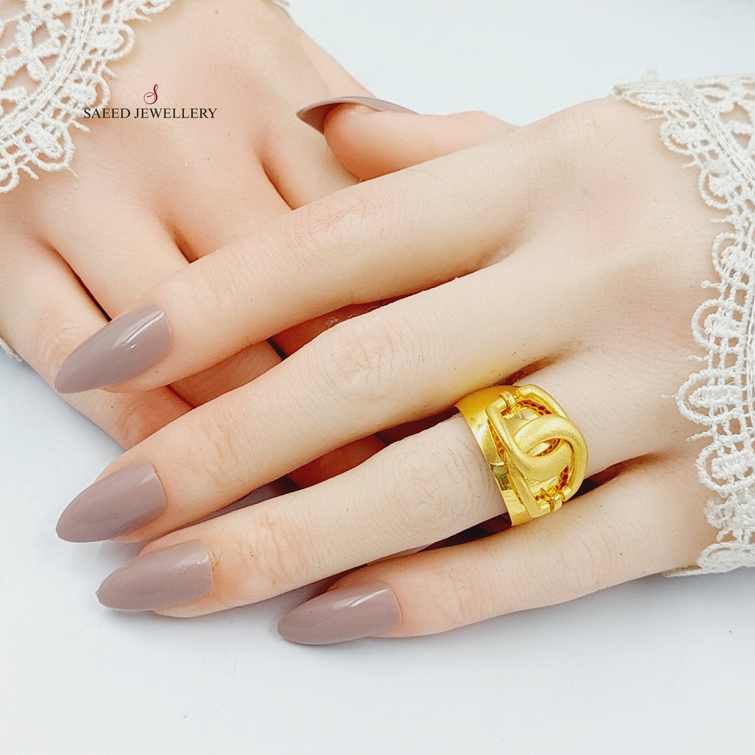 Deluxe Belt Ring  Made Of 21K Yellow Gold by Saeed Jewelry-30423