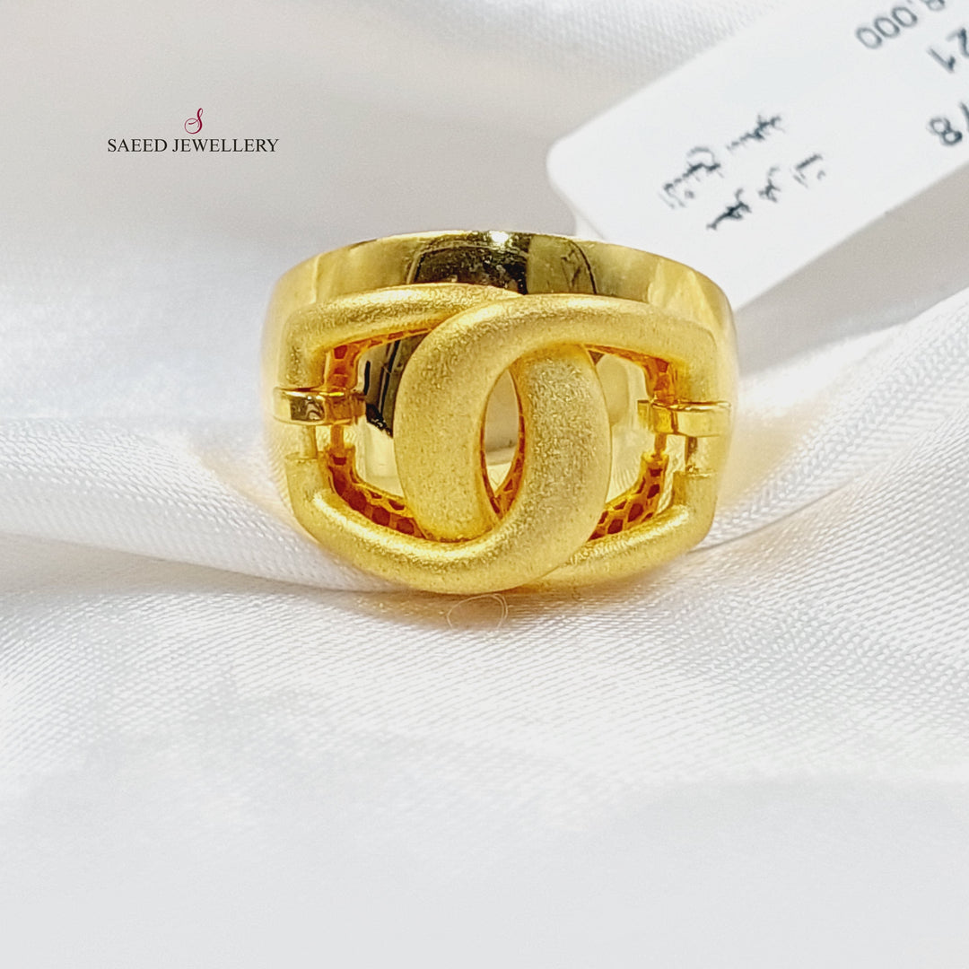 Deluxe Belt Ring  Made Of 21K Yellow Gold by Saeed Jewelry-30423