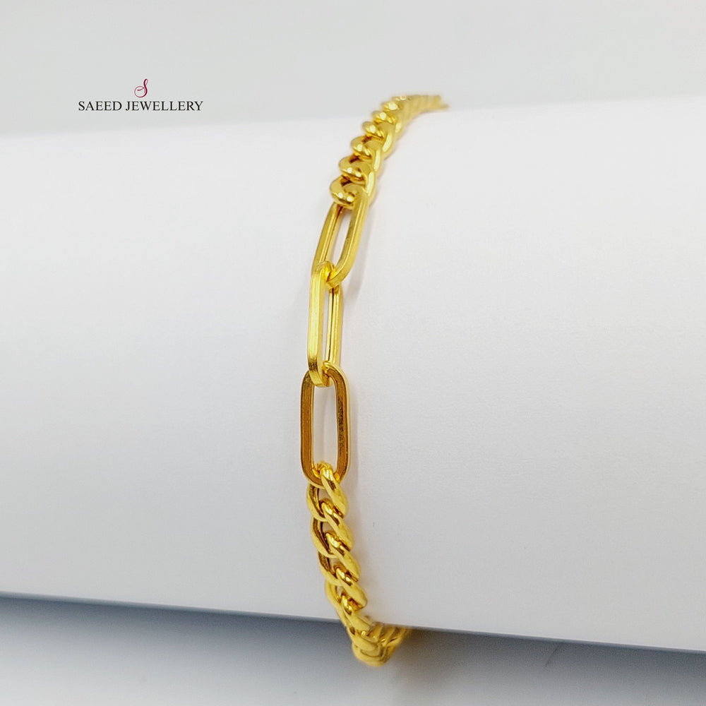 Deluxe Cuban Links Bracelet  Made of 21K Yellow Gold by Saeed Jewelry-30849