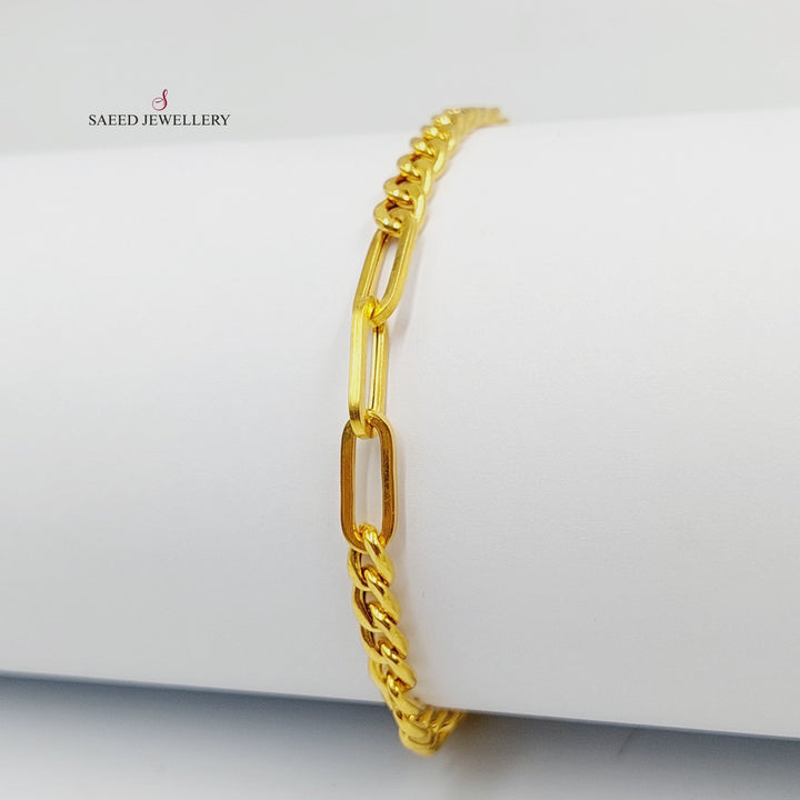 Deluxe Cuban Links Bracelet  Made of 21K Yellow Gold by Saeed Jewelry-30849