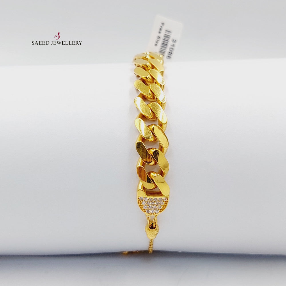 Deluxe Cuban Links Bracelet  Made of 21K Yellow Gold by Saeed Jewelry-31086