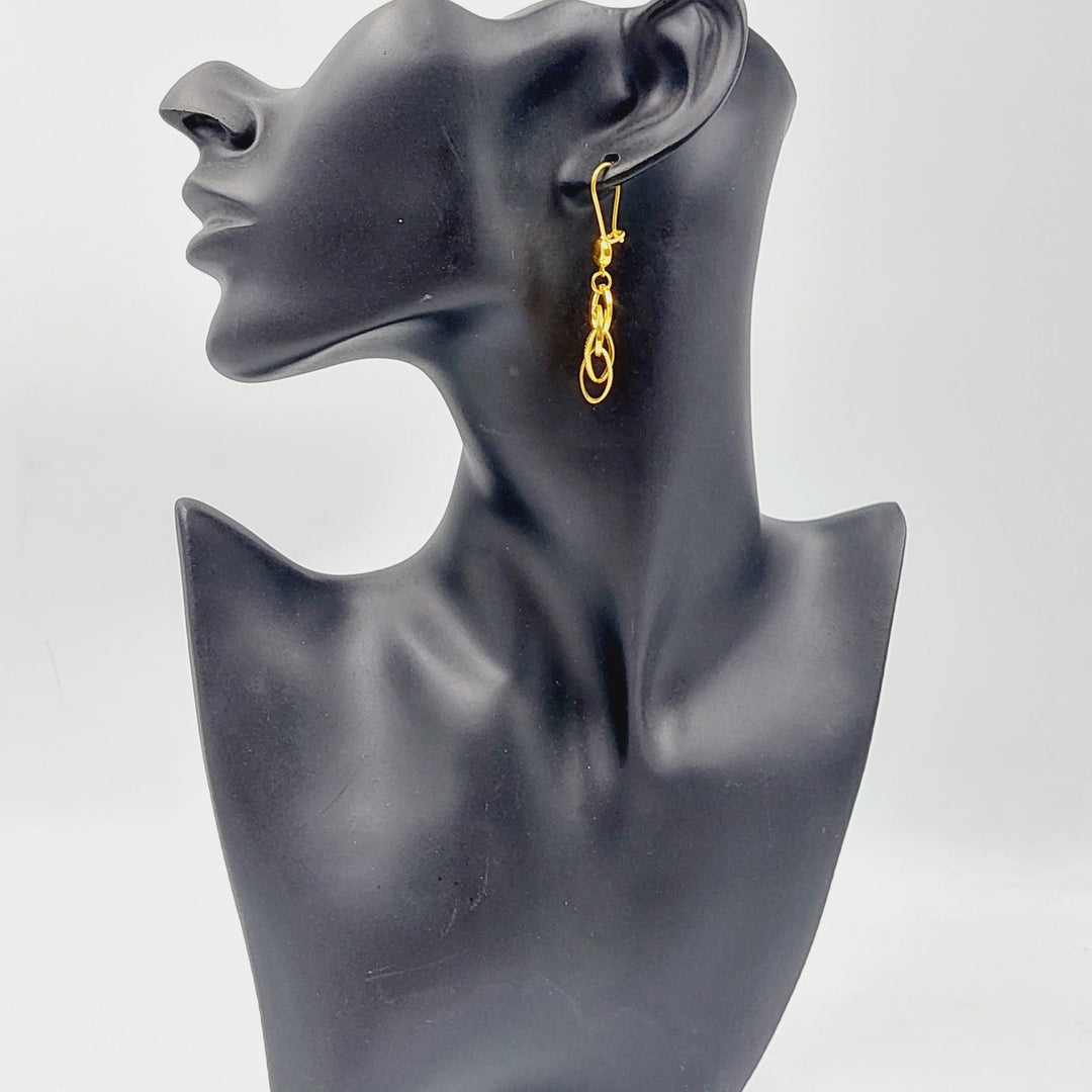 Deluxe Cuban Links Earrings  Made Of 21K Yellow Gold by Saeed Jewelry-28724