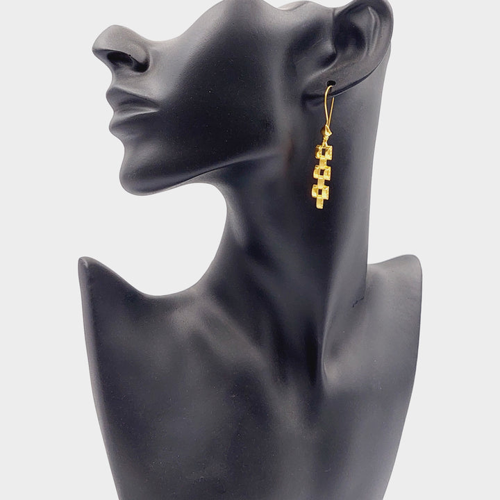 Deluxe Cuban Links Earrings  Made Of 21K Yellow Gold by Saeed Jewelry-30160