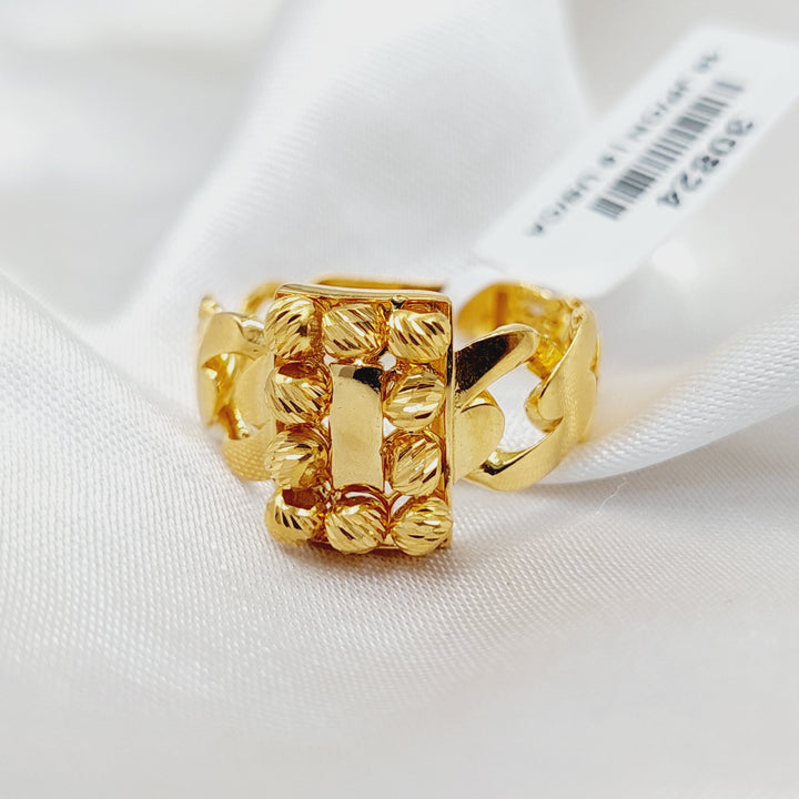 Deluxe Cuban Links Ring  Made of 21K Yellow Gold by Saeed Jewelry-30824