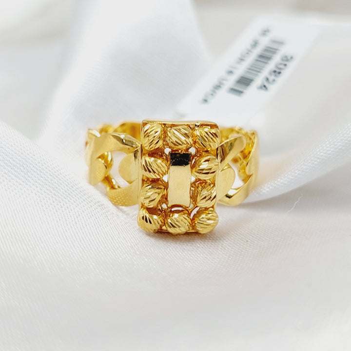 Deluxe Cuban Links Ring  Made of 21K Yellow Gold by Saeed Jewelry-30824