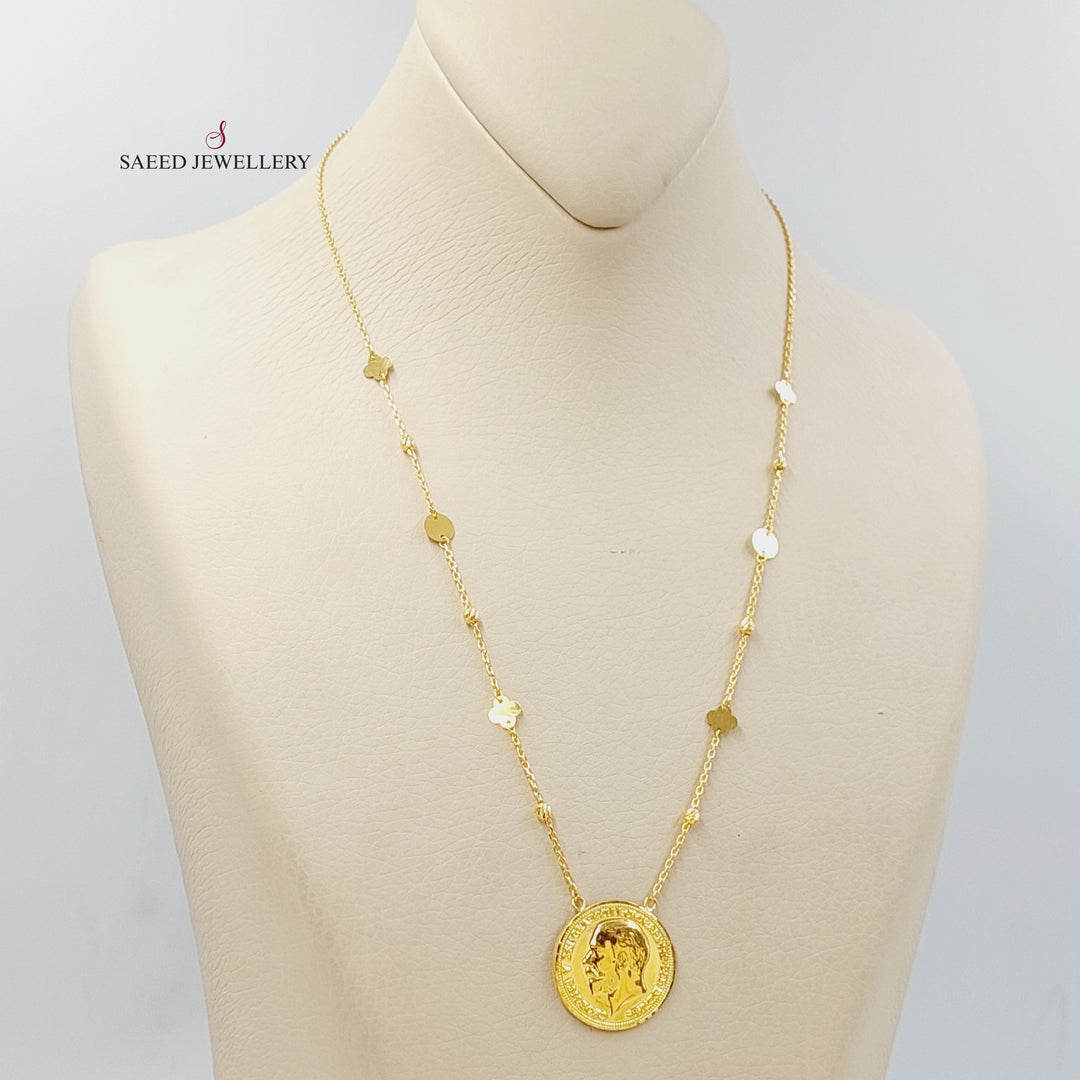 Deluxe English Lira Necklace  Made Of 21K Yellow Gold by Saeed Jewelry-29772