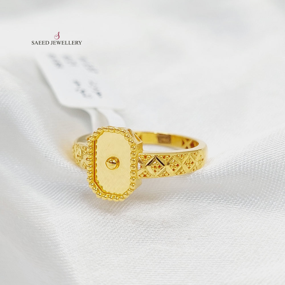 Deluxe Engraved Ring  Made Of 21K Yellow Gold by Saeed Jewelry-30326