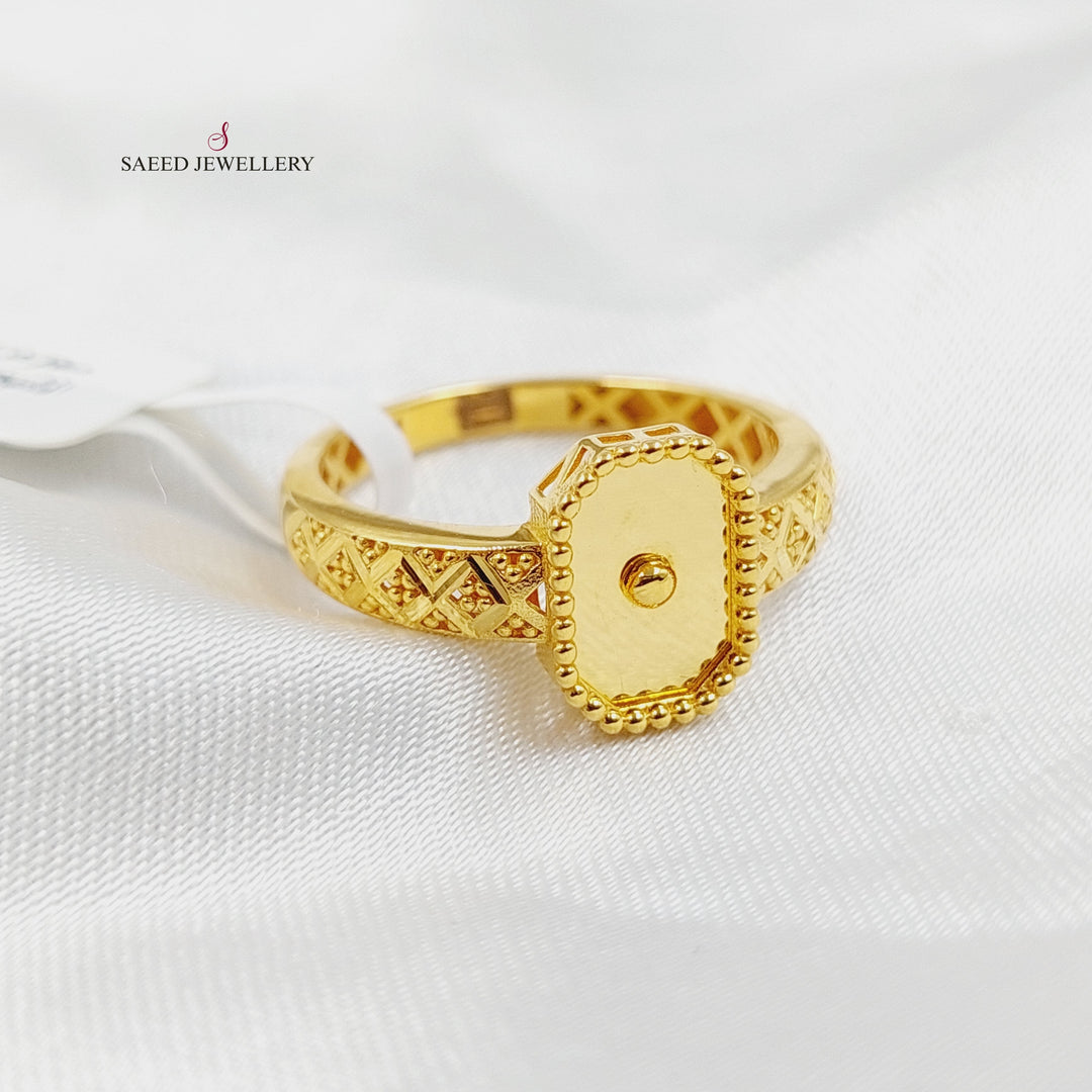 Deluxe Engraved Ring  Made Of 21K Yellow Gold by Saeed Jewelry-30326