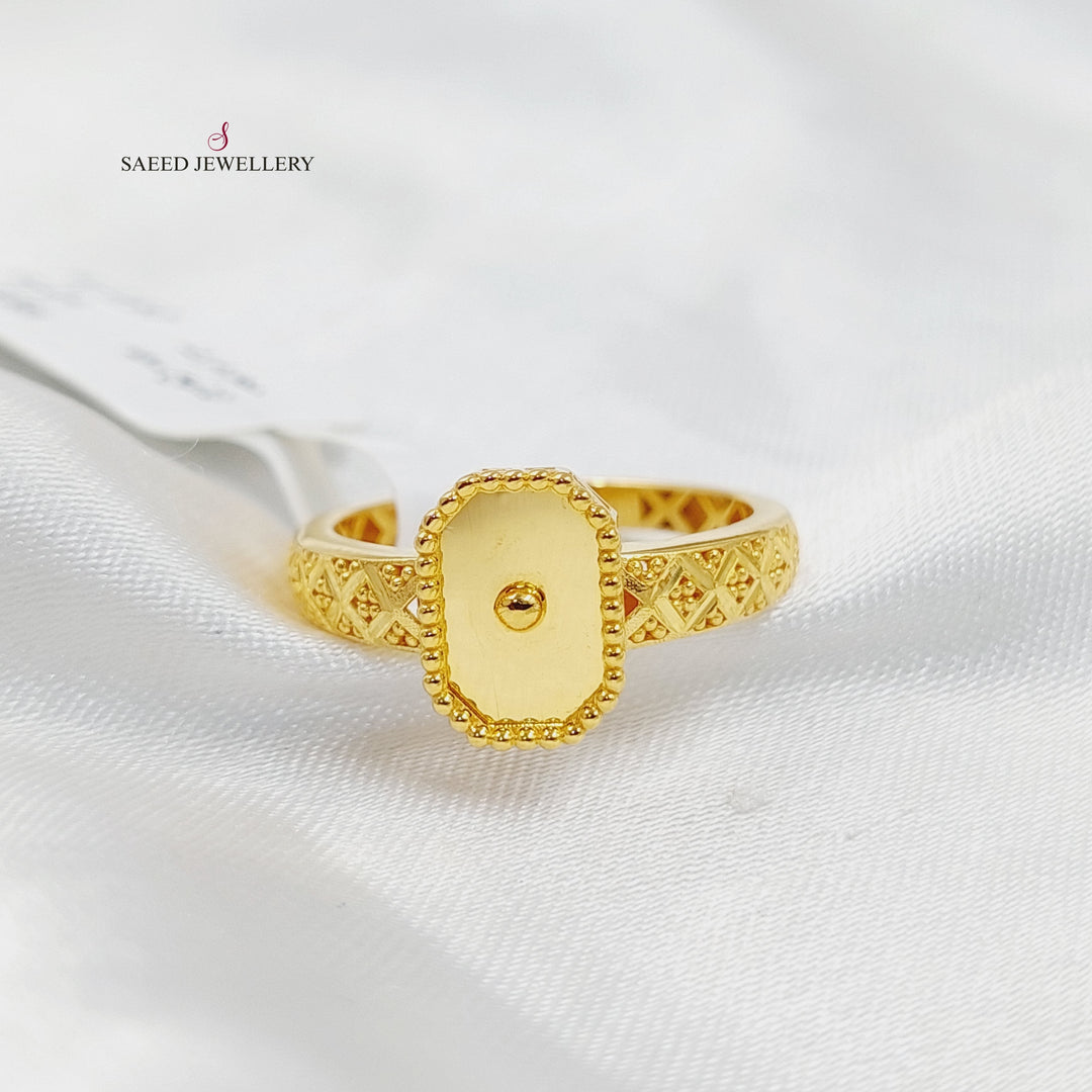 Deluxe Engraved Ring  Made Of 21K Yellow Gold by Saeed Jewelry-30326