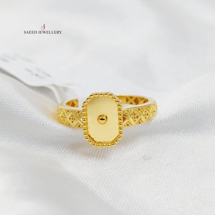 Deluxe Engraved Ring  Made Of 21K Yellow Gold by Saeed Jewelry-30326