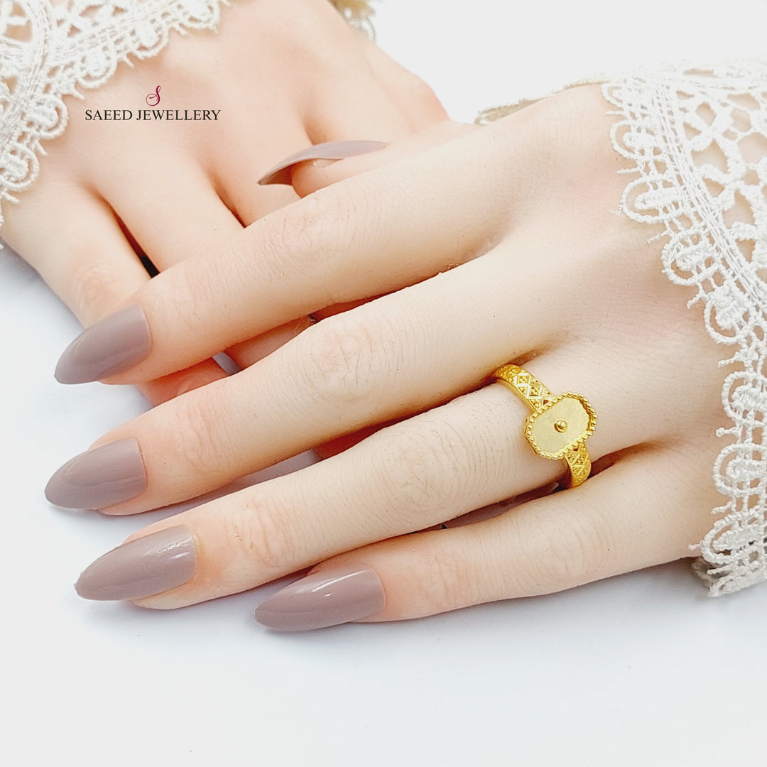 Deluxe Engraved Ring  Made Of 21K Yellow Gold by Saeed Jewelry-30326