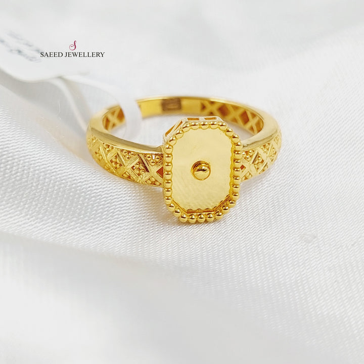 Deluxe Engraved Ring  Made Of 21K Yellow Gold by Saeed Jewelry-30326