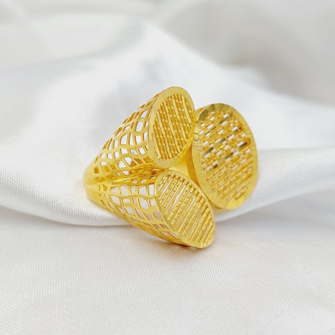 Deluxe Engraved Ring  Made of 21K Yellow Gold by Saeed Jewelry-31011