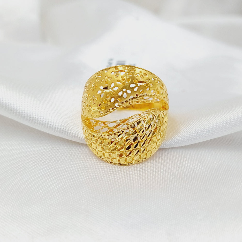 Deluxe Engraved Ring  Made of 21K Yellow Gold by Saeed Jewelry-31037