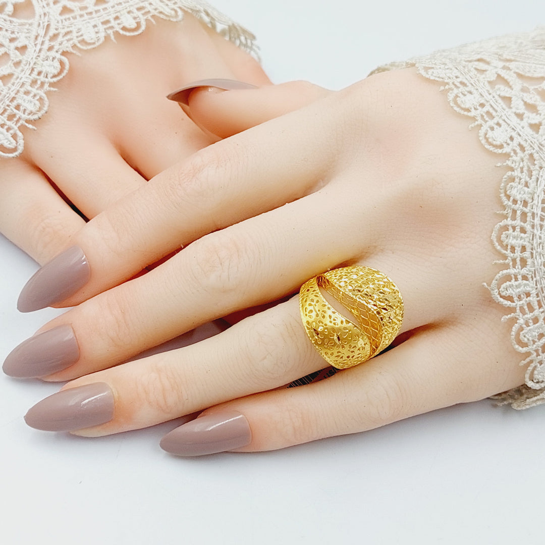 Deluxe Engraved Ring  Made of 21K Yellow Gold by Saeed Jewelry-31037
