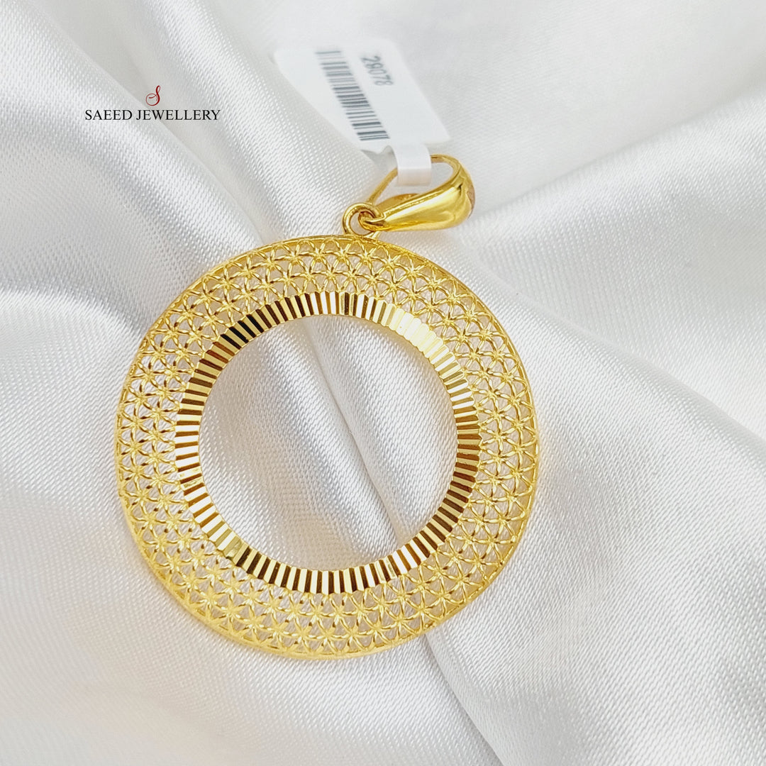 Deluxe Frame Pendant  Made Of 21K Yellow Gold by Saeed Jewelry-29078