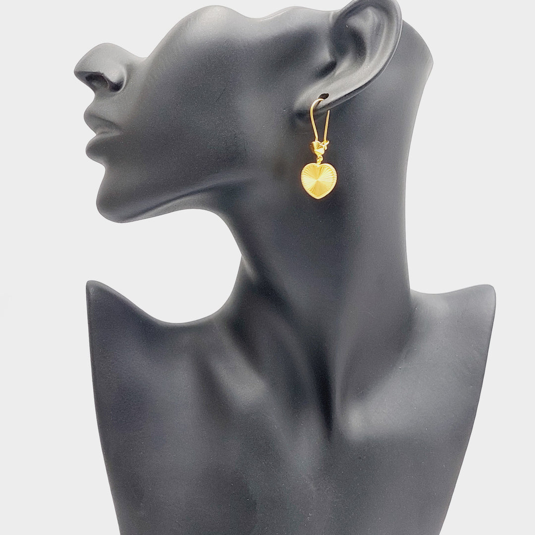 Deluxe Heart Earrings  Made Of 21K Yellow Gold by Saeed Jewelry-29519