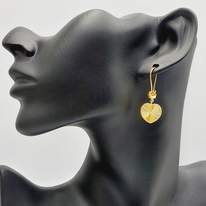 Deluxe Heart Earrings  Made Of 21K Yellow Gold by Saeed Jewelry-29519