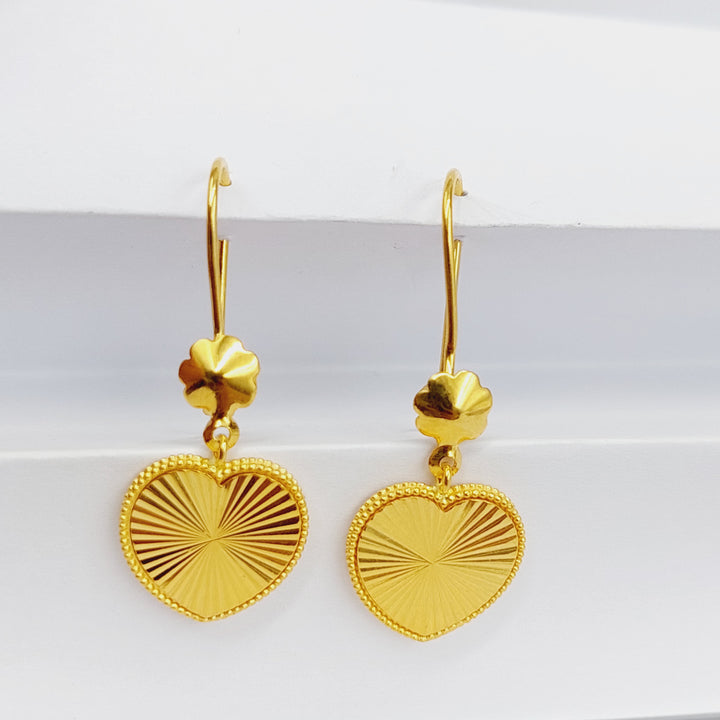 Deluxe Heart Earrings  Made Of 21K Yellow Gold by Saeed Jewelry-29519