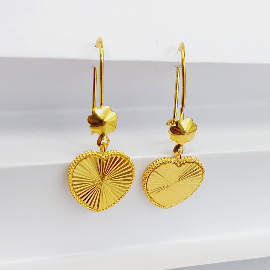 Deluxe Heart Earrings  Made Of 21K Yellow Gold by Saeed Jewelry-29519