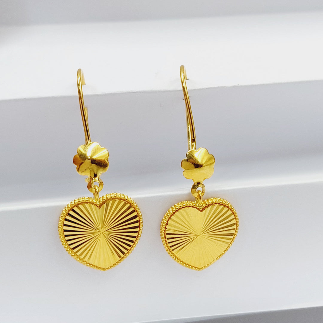 Deluxe Heart Earrings  Made Of 21K Yellow Gold by Saeed Jewelry-29519