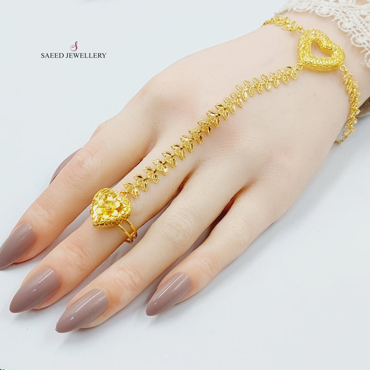 Deluxe Heart Hand Bracelet  Made of 21K Yellow Gold by Saeed Jewelry-31150