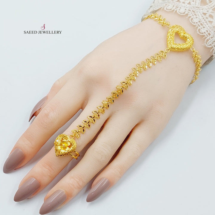 Deluxe Heart Hand Bracelet  Made of 21K Yellow Gold by Saeed Jewelry-31150