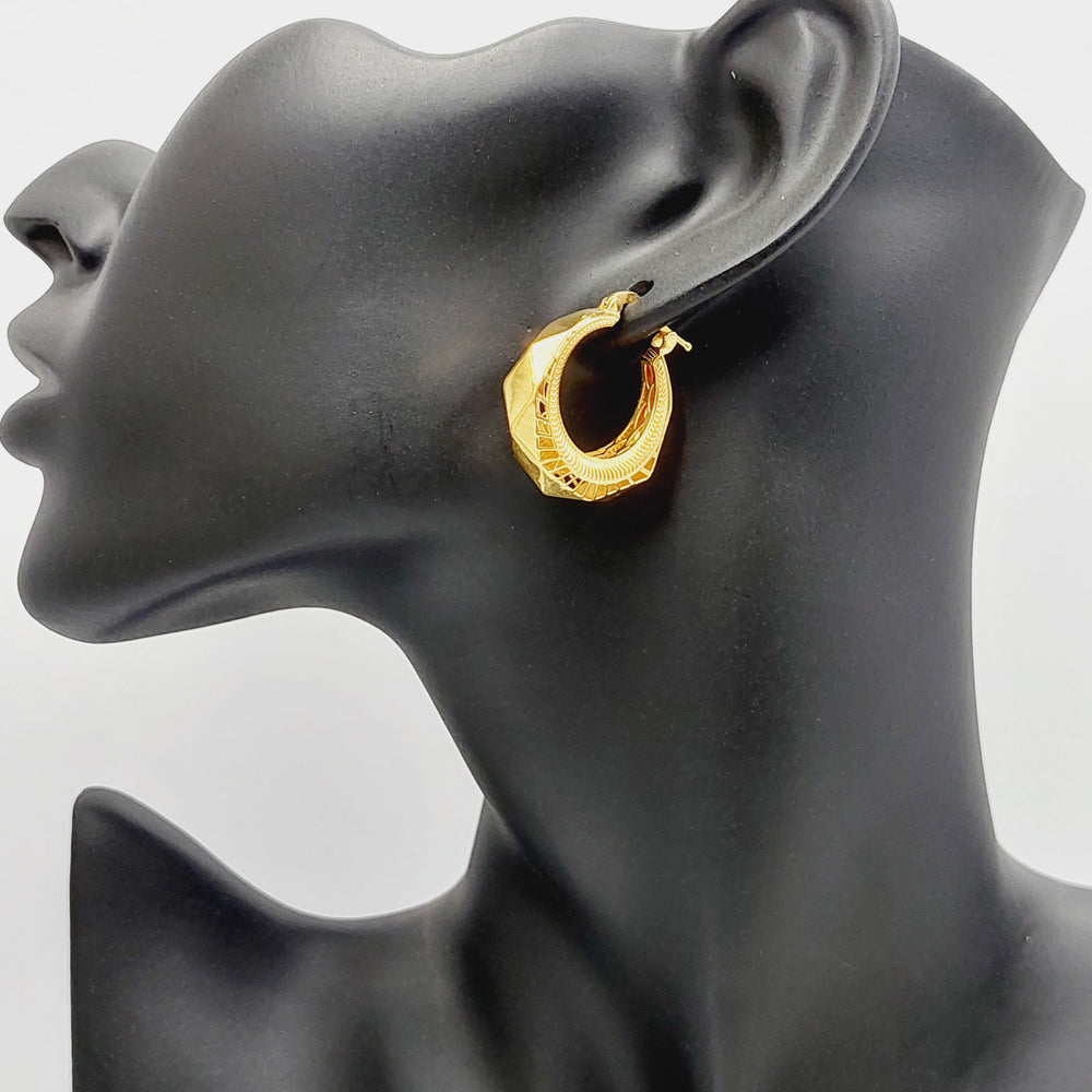Deluxe Hoop Earrings  Made Of 21K Yellow Gold by Saeed Jewelry-29513